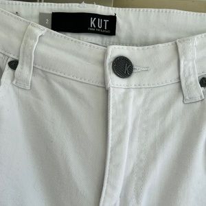 KUT from the cloth white denim jeans
